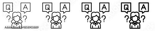 Question And Answer Icon Set Different Style Collection