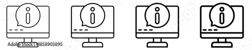 Information On Computer Icon Set Different Style Collection