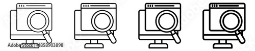 Search Information Online Icon Set Different Style Collection