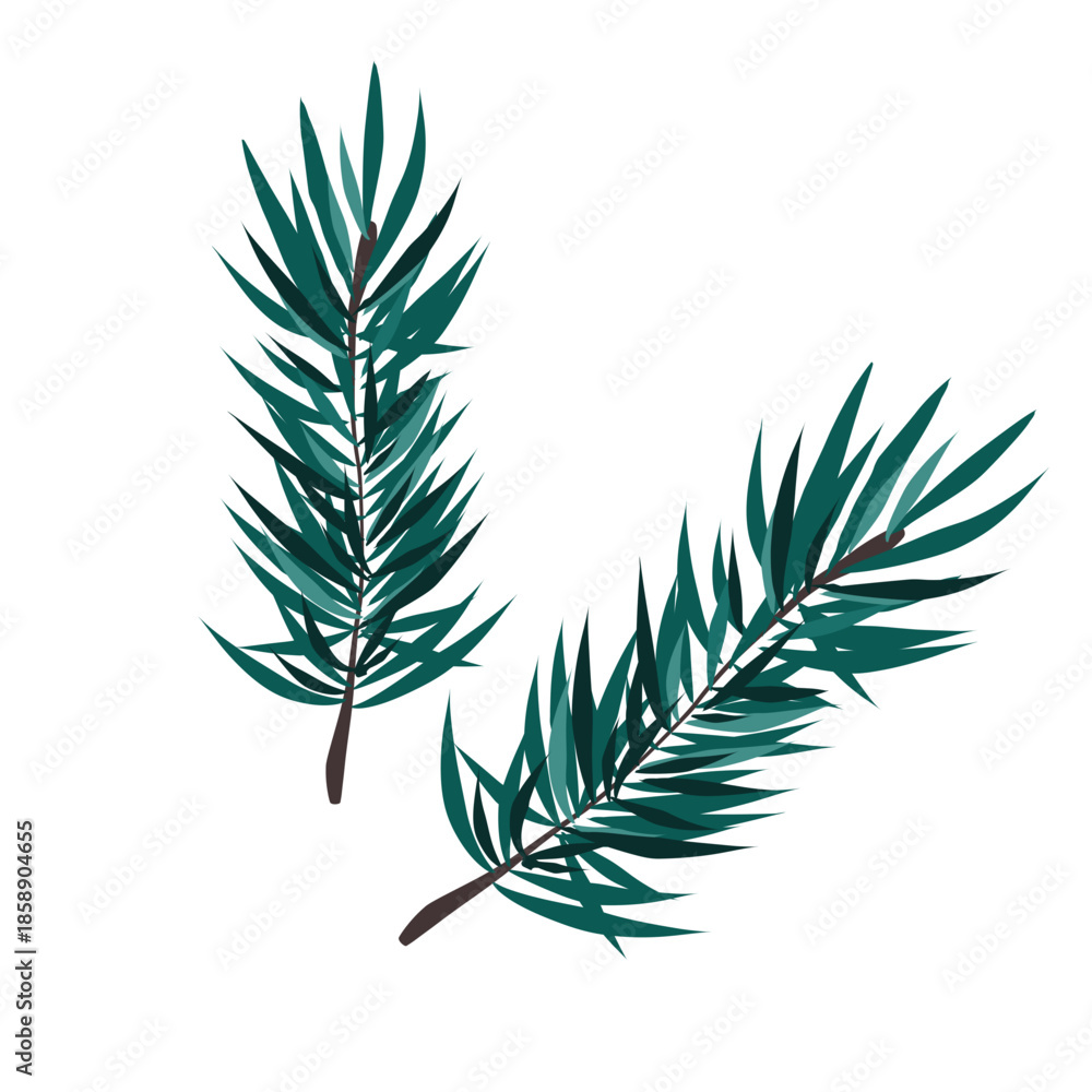 Naklejka premium branch of pine, New year, merry Christmas, decoration
