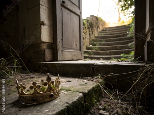 Abandoned Crown on Stone Floor