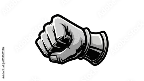 A clenched fist illustration on a plain white background viewed from the side
