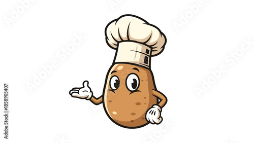 A cartoon potato character wearing a chef's hat and giving a thumbs up gesture