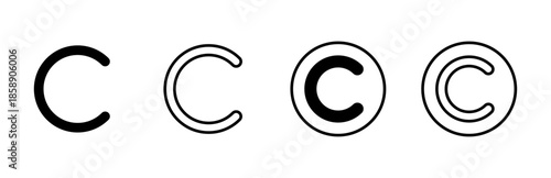 Copyright icon set. copyright symbols