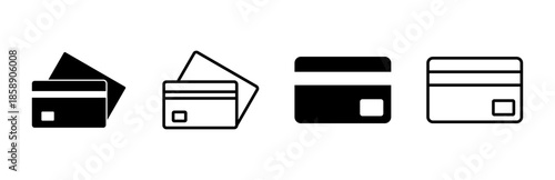 Credit card icon set. Credit card payment icon vector
