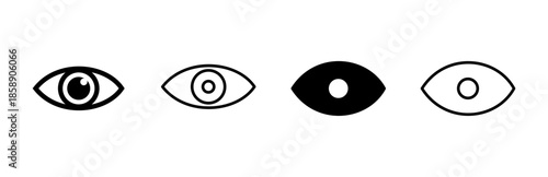Eye icon set. Eye vector icon. Look and Vision icon.