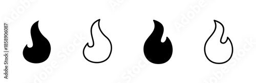 Fire icon set. fire vector icon