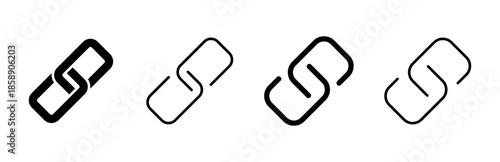 Link icon set. Hyperlink chain symbol.