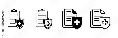 Medical insurance icon set. health insurance icon