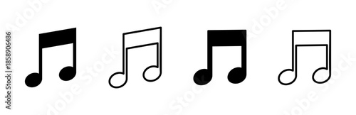 Music icon set. note music icon vector. tone icon