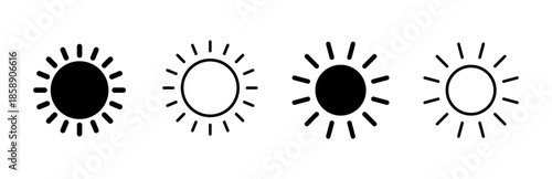 Sun icon set. Brightness Icon vector