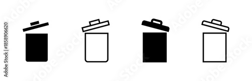 Trash icon set. trash can icon. delete icon vector. garbage