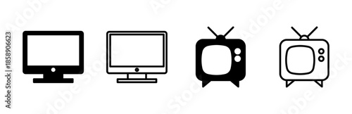 Tv icon set. television icon vector