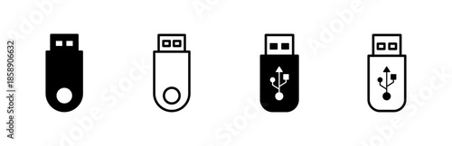 Usb icon set. Flash disk icon vector