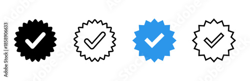 verified icon set. verification check mark. approved icon
