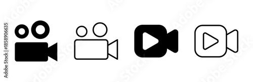 Video icon set. video camera icon vector. movie sign. cinema