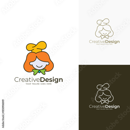 beautiful chef logo with a simple look, restaurant logos