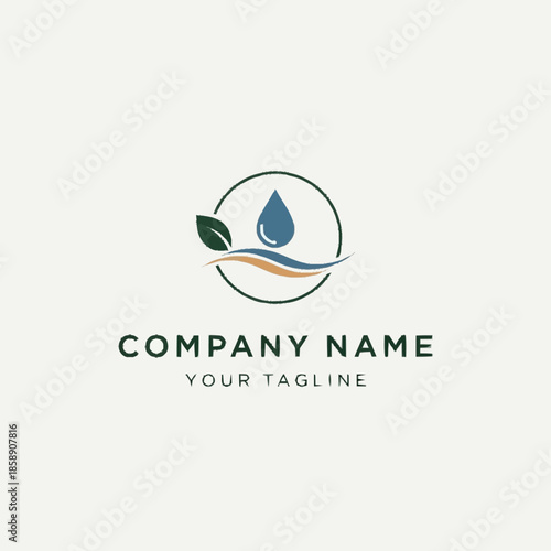 Eco Friendly Water Drop Logo Design Template.