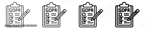 Gdpr Checklist Clipboard  Icon Set Different Style Collection
