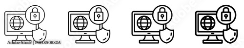 Gdpr Global Security  Icon Set Different Style Collection
