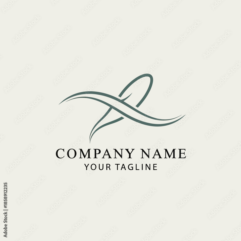 Naklejka premium Elegant and modern abstract logo design with flowing lines.