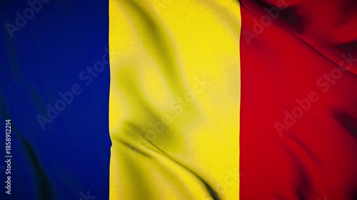 Romania Flag Animation Close-up 4K