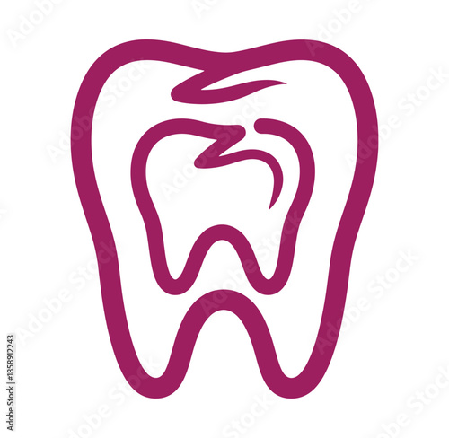 Simple stylized illustration of a tooth representing dentistry and oral healthcare services