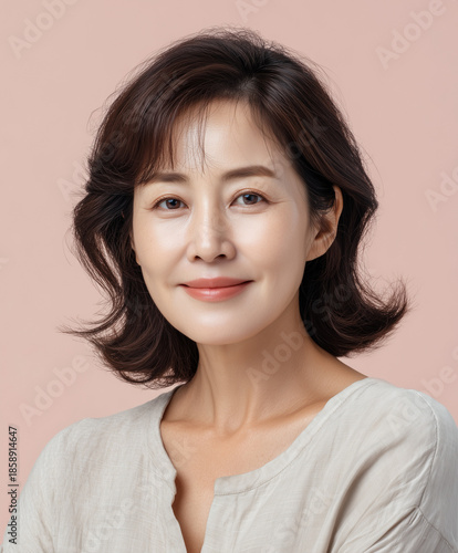 Wallpaper Mural Confident and Wise Middle-Aged Korean Smile – Advertising Portrait Torontodigital.ca