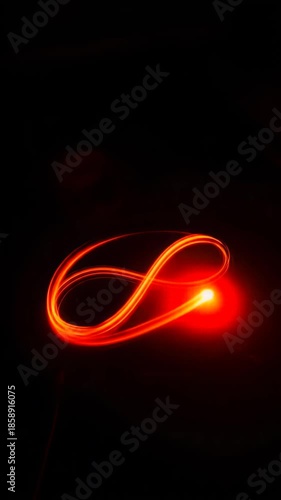 Red Light Painting Infinity Symbol Motion Blur Loop Abstract