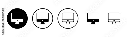 Computer icon logo design. computer monitor sign and symbol