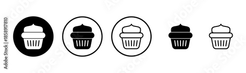 Cup cake icon logo design. Cup cake sign and symbol