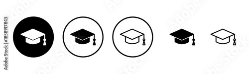 Education icon logo design. Graduation cap sign and symbol. Graduate. Students cap