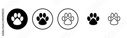 Paw icon logo design. paw print sign and symbol. dog or cat paw