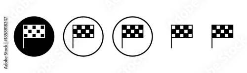 Racing flag icon logo design. race flag sign and symbol.Checkered racing flag icon