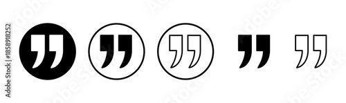 Quote icon logo design. Quotation mark sign and symbol