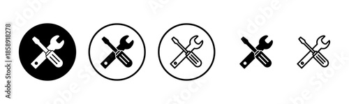 Tools icon logo design. tool sign and symbol. setting icon. Wrench and screwdriver. Service, repair