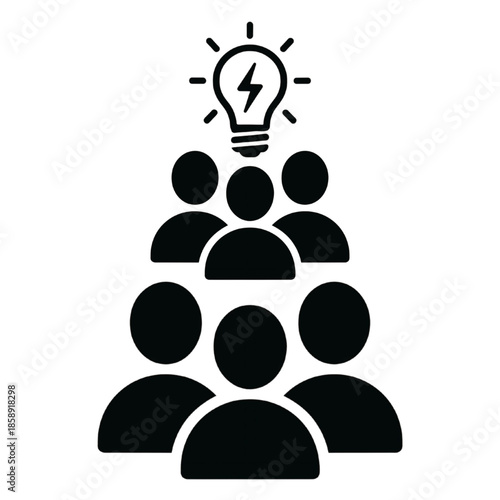 collaborative brainstorming and collective innovation team icon 
