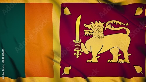 Sri Lanka Flag Animation Close-up 4K