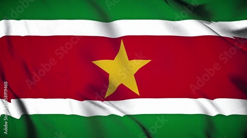 Surinam Flag Animation Close-up 4K