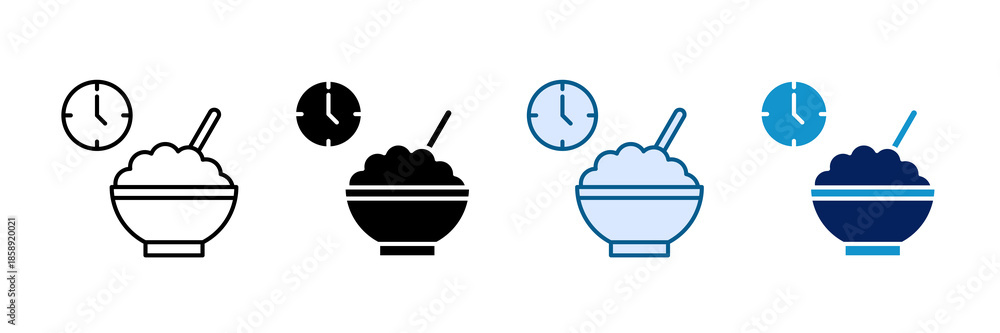 Fototapeta premium Healthy Morning Icon Set Multiple Style Collection