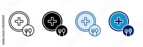 Healthy Nutrition Icon Set Multiple Style Collection