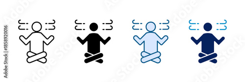Breathing Exercise Icon Set Multiple Style Collection