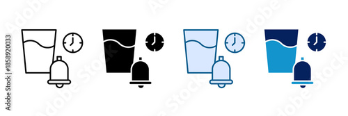 Hydration Reminder Icon Set Multiple Style Collection