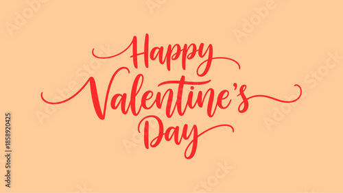 Charming red script typography celebrating 'Happy Valentine's Day' against a warm backdrop, perfect for romantic greetings and loving messages