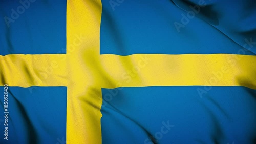 Sweden Flag Animation Close-up 4K