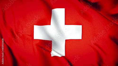 Switzerland Flag Animation Close-up 4K