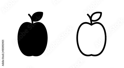Apple icon symbol for apps and websites. Apple sign and symbols for web design.