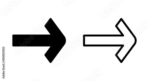 Arrow icon symbol for apps and websites. Arrow sign and symbol for web design.