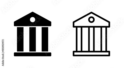 Bank icon symbol for apps and websites. Bank sign and symbol, museum, university
