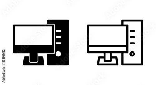 Computer icon symbol for apps and websites. computer monitor sign and symbol
